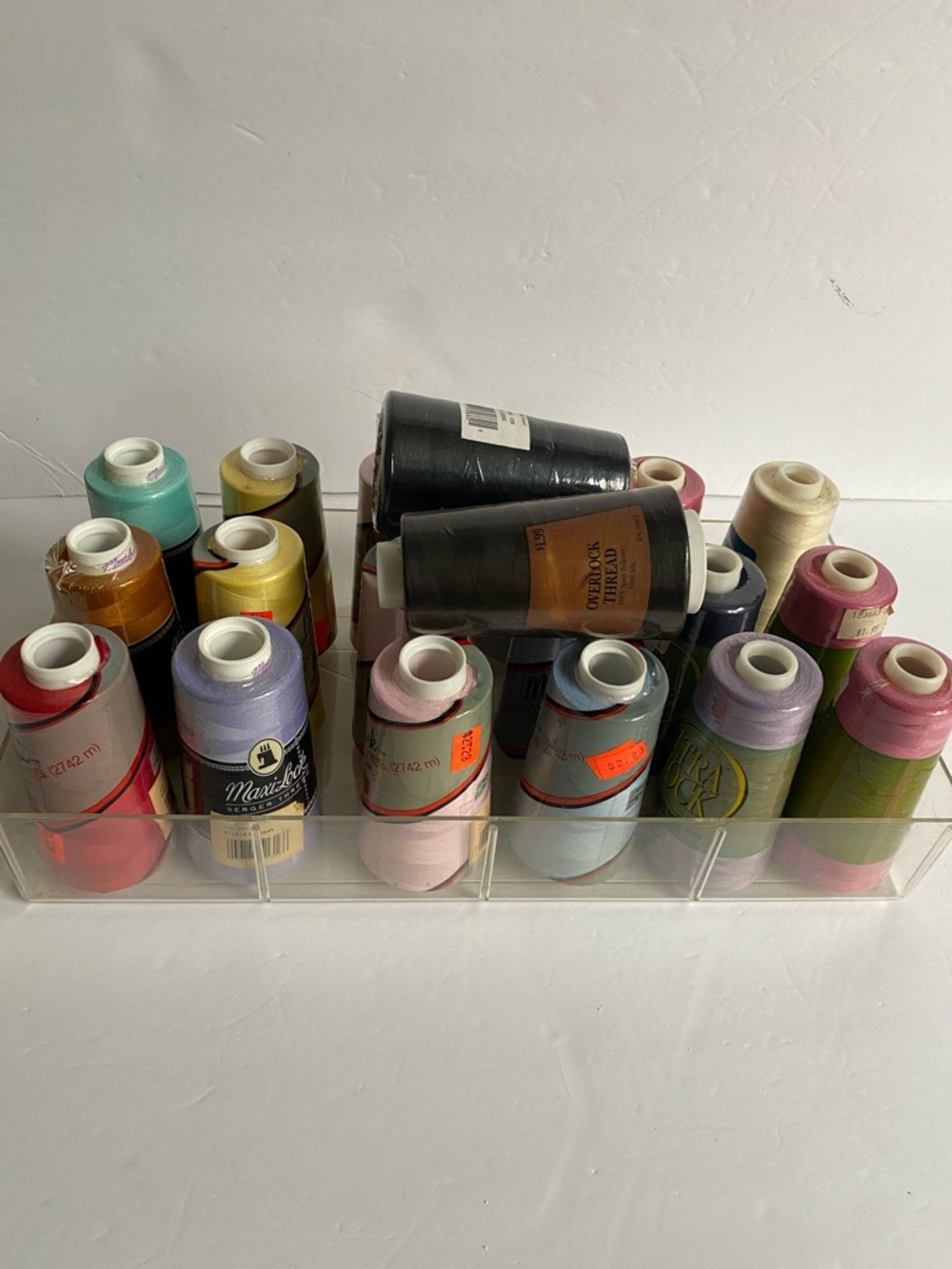 Assorted Sewing Thread lot of 20 with holder NWT
